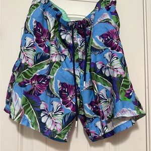 Tommy Bahama Blue Floral Swim Trunks